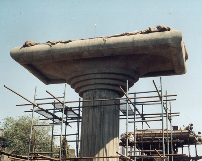 Pier & Pier Cap with the Bracket Support to Pier Cap